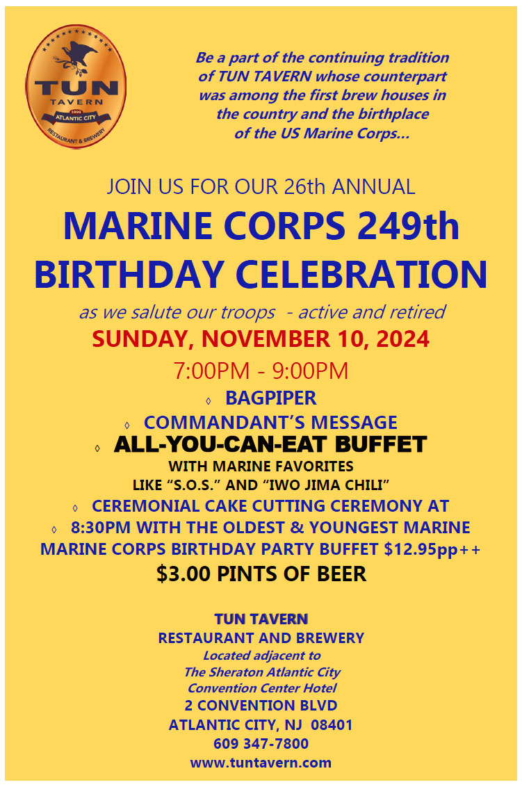 Marine Corps Birthday Flyer 249th for 2024